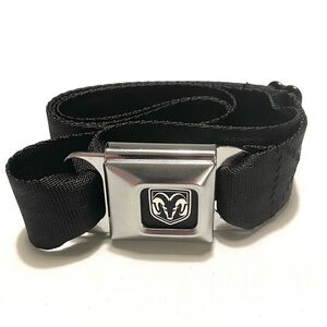 Buckle-Down Dodge Ram Seatbelt Waist Belt Black Webbing